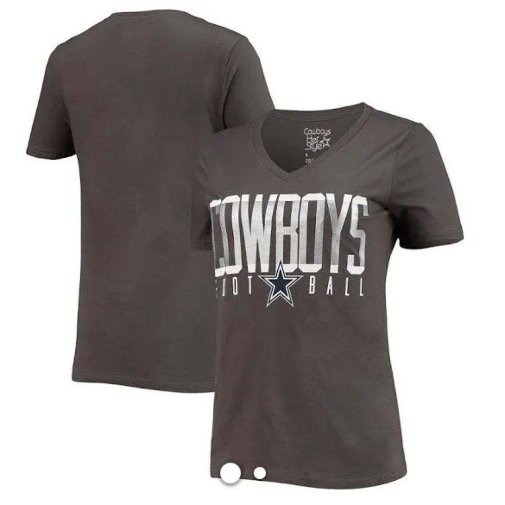 Dallas Cowboys Cowboys Her Style - NEW - Women's Charcoal Presley V-Neck T-Shirt